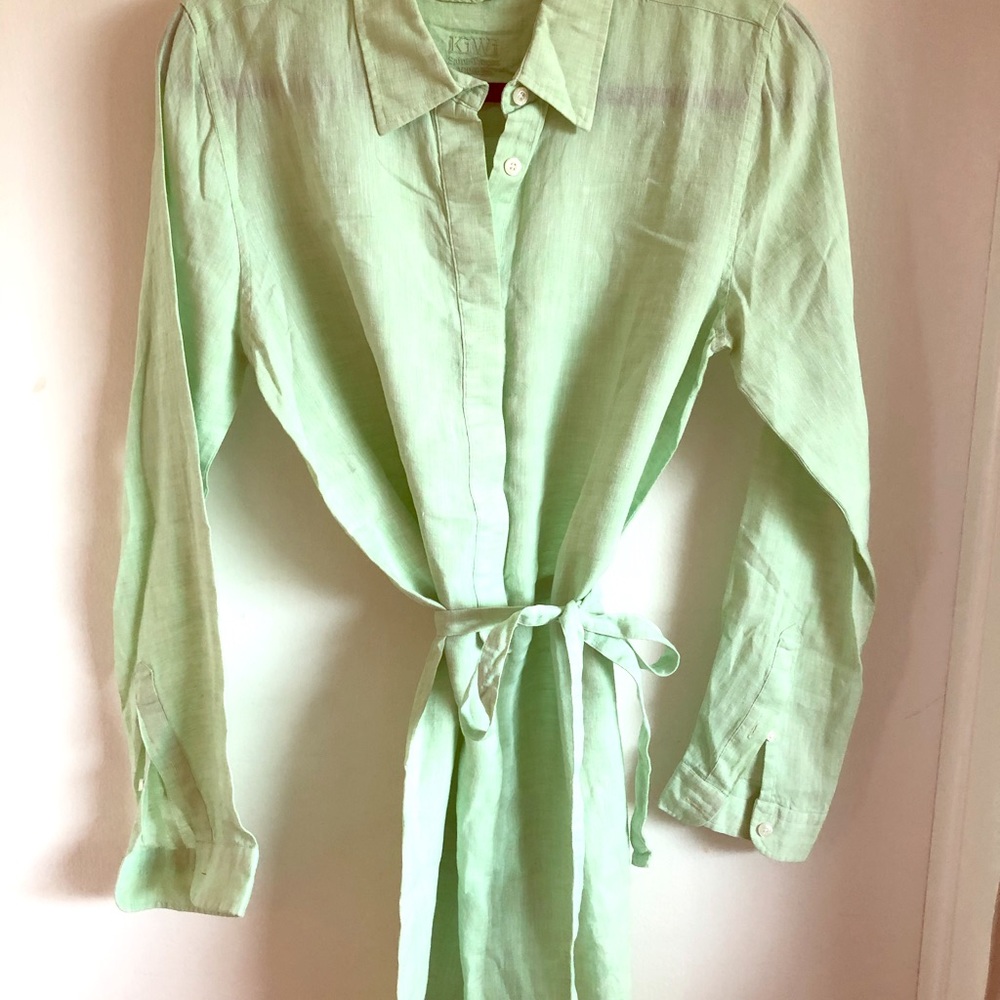 Linen shirt dress